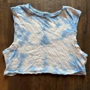 American Eagle Outfitters Blue Tie-Dye Crop Top